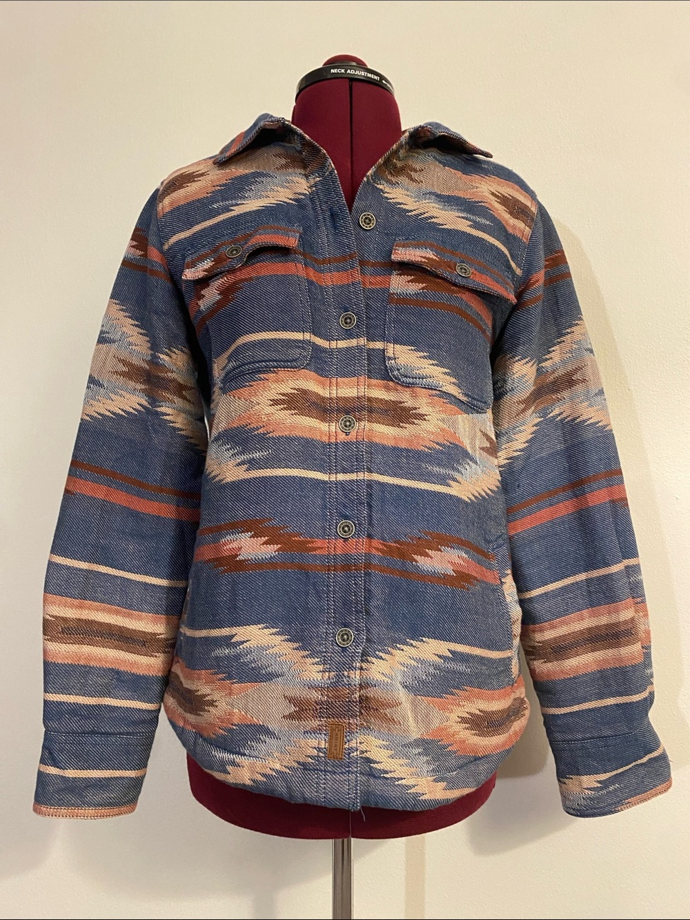 Ariat Blue Southwest Utility Shacket with Rust & Tan Accents
